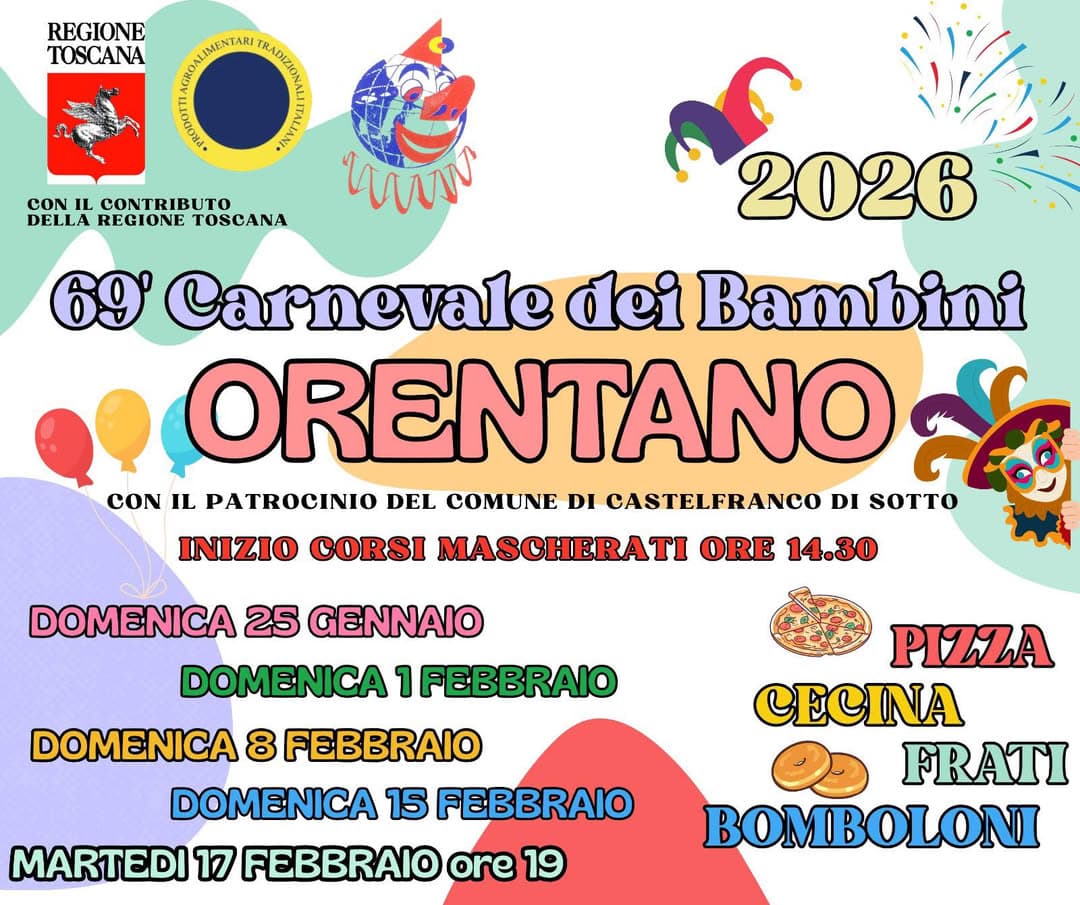 Programma del 69° Carnevale dei Bambini di Orentano