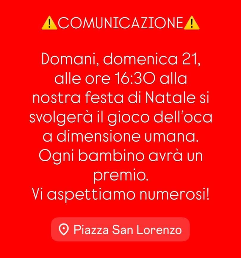 Gioco dell'oca a dimensione umana alla festa di Natale