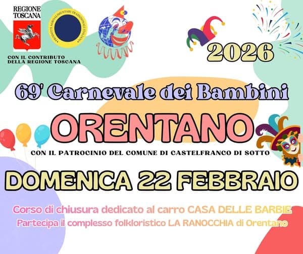 Conclusione del Carnevale dei Bambini domenica a Orentano